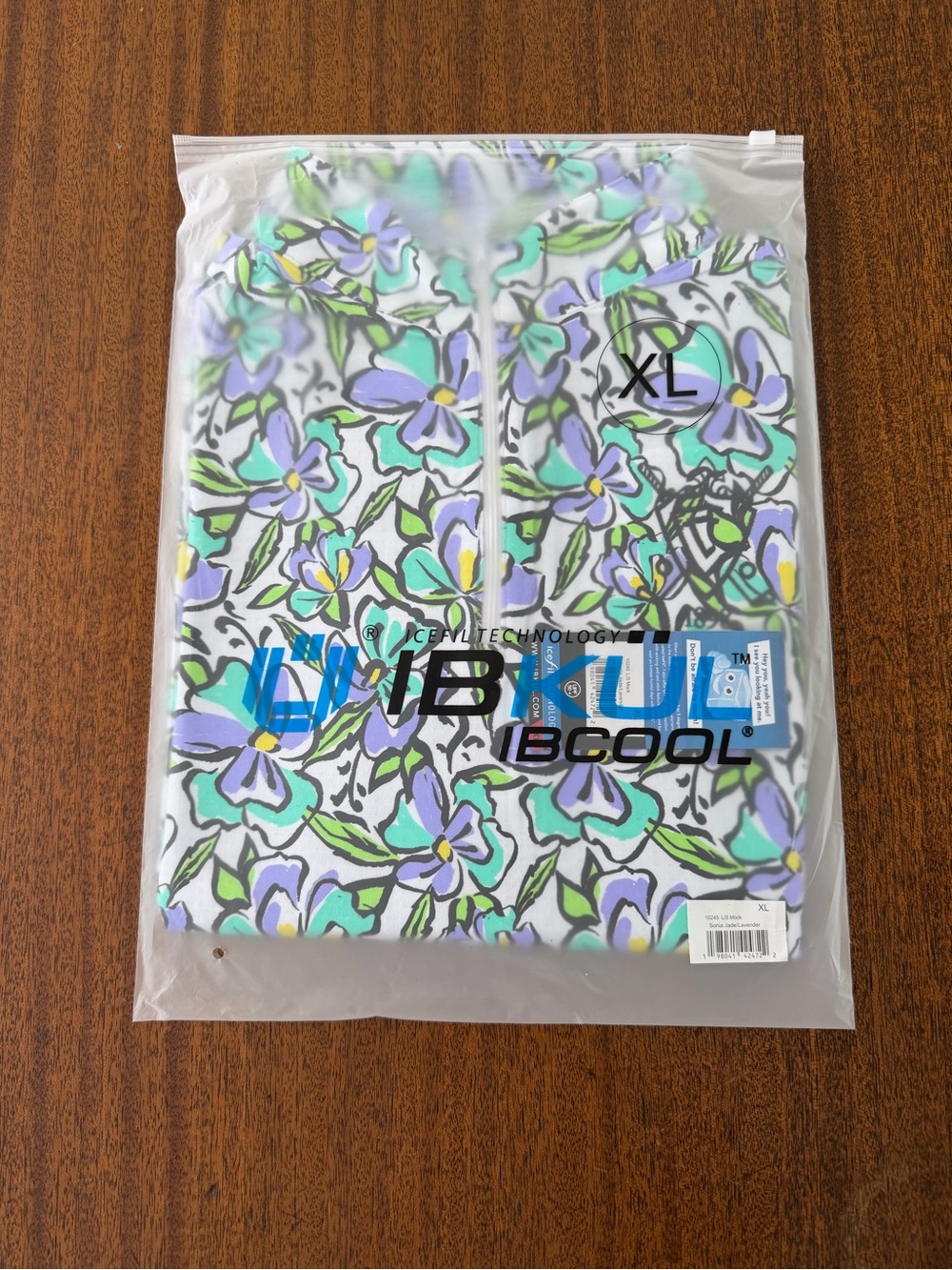 IBKUL Floral Long Sleeve Tee - White/Mint/Purple